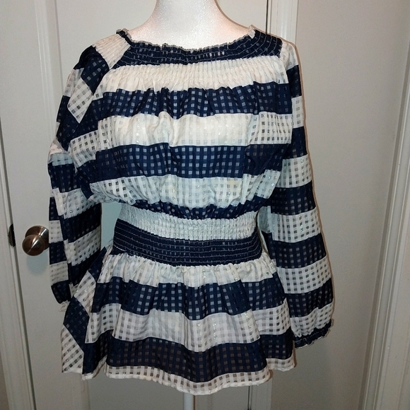 Blue and White Blouse - Picture 1 of 2